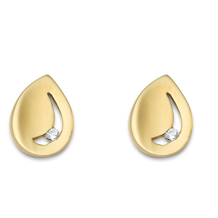 Pear cut Diamond Stud Earring 925 sterling silver 3 gram